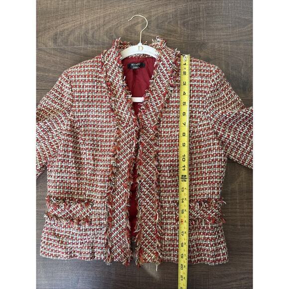 Alfani Petite Ladies Linen Blend Suit Jacket Poppy Multi Size 8P - Picture 4 of 5